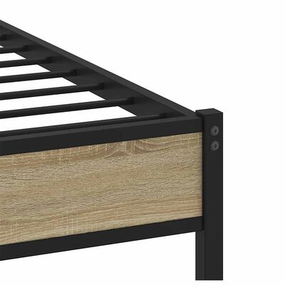 vidaXL Cadre de lit en métal sans matelas chêne sonoma 200x200 cm