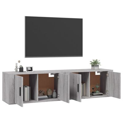 vidaXL Meubles TV muraux 2 pcs sonoma gris 80x34,5x40 cm