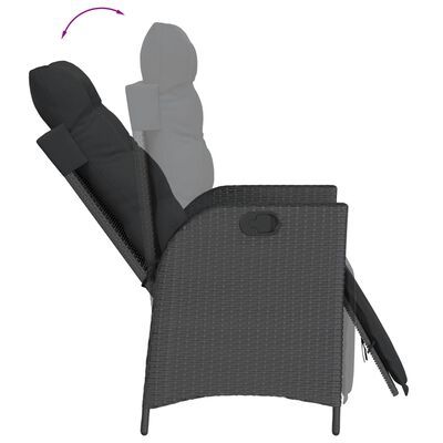 vidaXL Ensemble à manger de jardin 9pcs coussins noir résine tressée