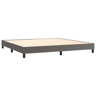 vidaXL Sommier à lattes de lit avec matelas et LED Gris 200x200 cm