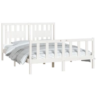 vidaXL Cadre de lit sans matelas blanc bois de pin massif 140x200 cm