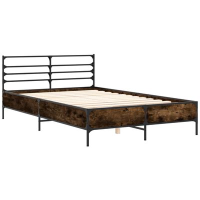 vidaXL Cadre de lit sans matelas chêne fumé 140x200 cm