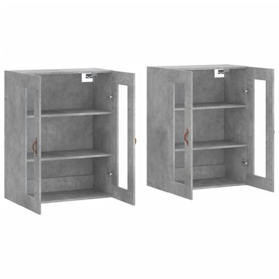 vidaXL Armoires murales 2 pcs gris béton bois d'ingénierie