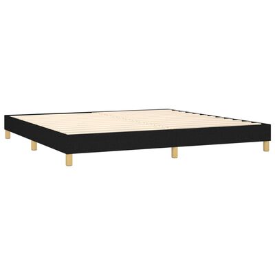 vidaXL Sommier à lattes de lit avec matelas Noir 200x200 cm Tissu