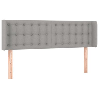 vidaXL Tête de lit à LED Gris clair 147x16x78/88 cm Tissu