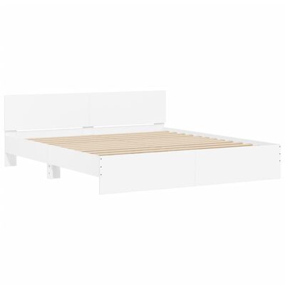 vidaXL Cadre de lit avec LED sans matelas blanc 200x200 cm