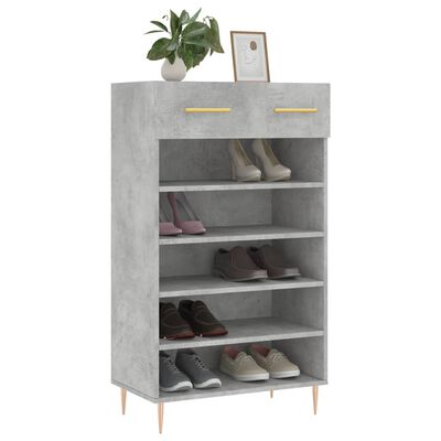 vidaXL Armoire à chaussures gris béton 60x35x105 cm bois d'ingénierie