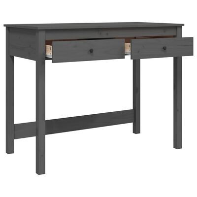 vidaXL Bureau avec tiroirs Gris 100x50x78 cm Bois massif de pin