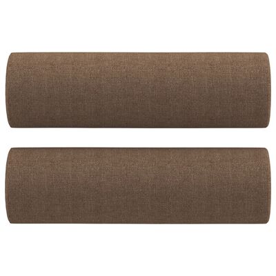 vidaXL Coussins décoratifs lot de 2 Marron Ø15x50 cm Tissu