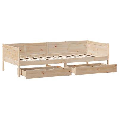 vidaXL Lit de jour avec tiroirs sans matelas 90x190 cm bois massif