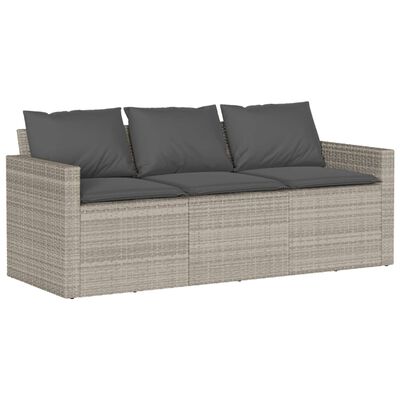 vidaXL Ensemble à manger de jardin et coussins 2 pcs gris clair rotin