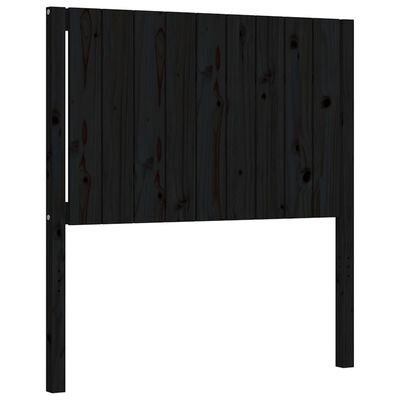 vidaXL Cadre de lit sans matelas noir 90x200 cm bois de pin massif