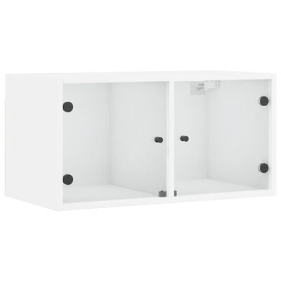 vidaXL Armoire murale avec portes en verre blanc 68,5x37x35 cm