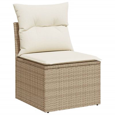 vidaXL Salon de jardin avec coussins 13 pcs beige résine tressée