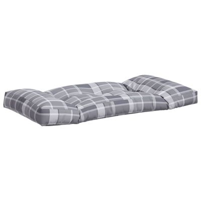 vidaXL Coussins de palette lot de 2 motif à carreaux gris tissu