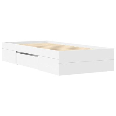 vidaXL Cadre de lit sans matelas blanc 75x190 cm bois d'ingénierie