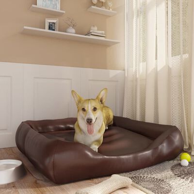 vidaXL Lit pour chien Marron 80x68x23 cm Similicuir