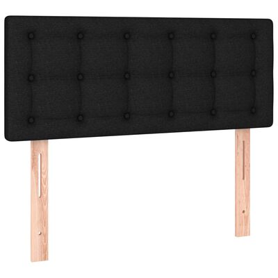 vidaXL Sommier à lattes de lit avec matelas Noir 120x200 cm Tissu