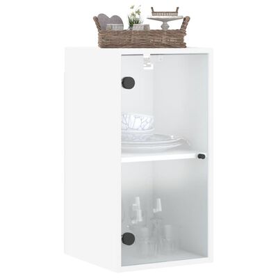 vidaXL Armoire murale avec portes en verre blanc 35x37x68,5 cm