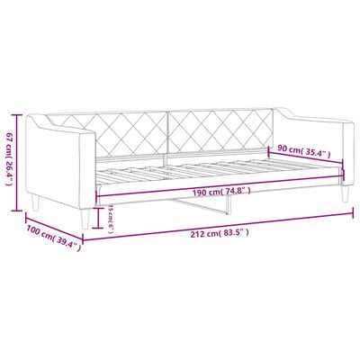 vidaXL Lit de repos noir 90x190 cm tissu