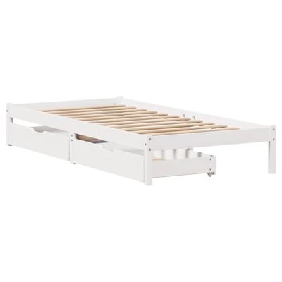 vidaXL Cadre de lit sans matelas blanc 90x200 cm bois de pin massif