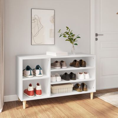 vidaXL Armoire à chaussures Blanc 102x36x60 cm Bois d'ingénierie