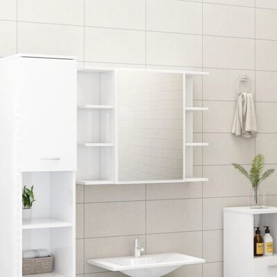 vidaXL Ensemble de meubles de bain 3pcs Blanc brillant Bois ingénierie