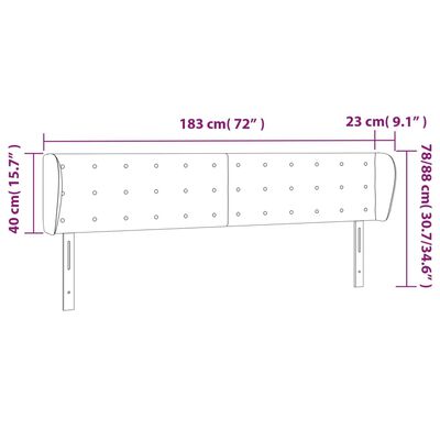 vidaXL Tête de lit avec oreilles Cappuccino 183x23x78/88 cm Similicuir