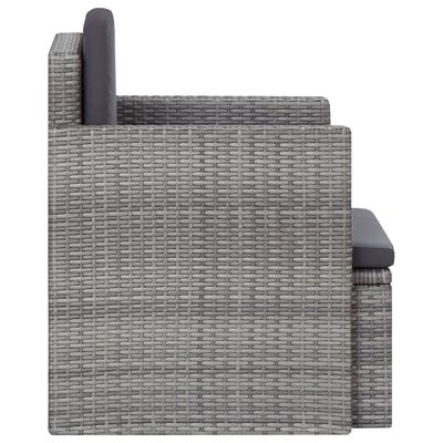 vidaXL Chaise de jardin avec coussins Résine tressée Gris