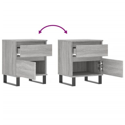 vidaXL Tables de chevet 2 pcs sonoma gris 40x35x50 cm bois ingénierie