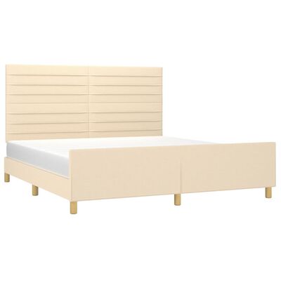 vidaXL Cadre de lit sans matelas crème 160x200 cm tissu