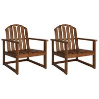 vidaXL Chaises de jardin lot de 2 Bois d'acacia solide