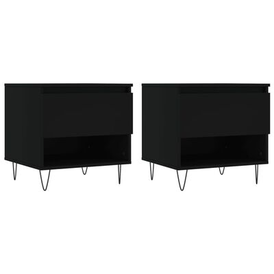 vidaXL Tables basses 2 pcs noir 50x46x50 cm bois d'ingénierie