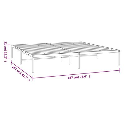 vidaXL Cadre de lit métal sans matelas blanc 180x200 cm