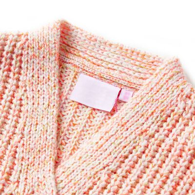 Cardigan pour enfants tricoté rose mélangé 104