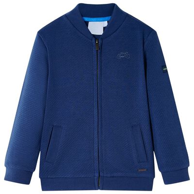 Sweatshirt pour enfants avec fermeture éclair bleu marine 92