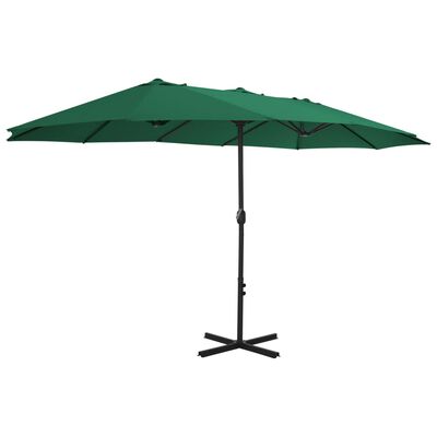 vidaXL Parasol d'extérieur et mât en aluminium 460x270 cm vert