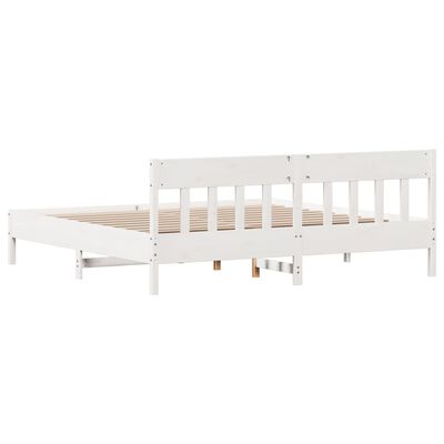 vidaXL Cadre de lit sans matelas blanc 200x200 cm bois massif de pin