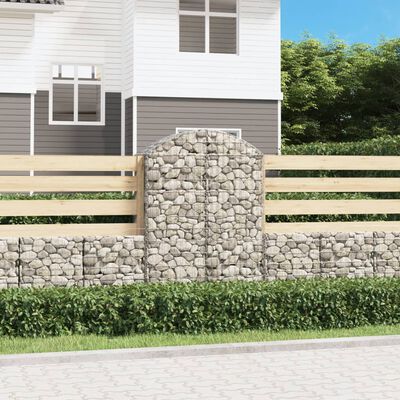 vidaXL Panier de gabions arqué 100x50x140/160 cm Fer galvanisé