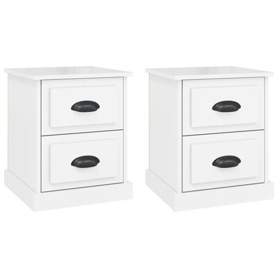 vidaXL Tables de chevet 2 pcs blanc brillant 39x39x47,5 cm