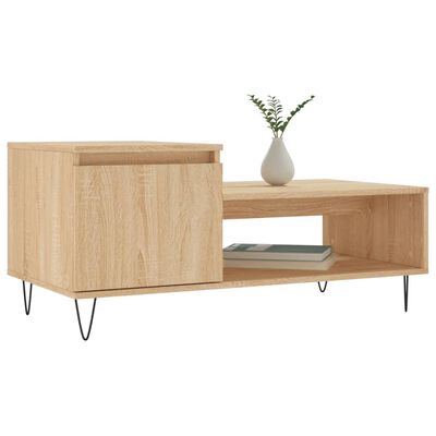 vidaXL Table basse Chêne sonoma 100x50x45 cm Bois d'ingénierie