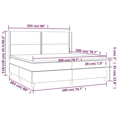 vidaXL Sommier à lattes de lit matelas LED Gris 200x200 cm Similicuir