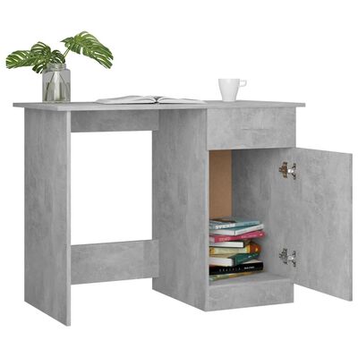 vidaXL Bureau Gris béton 100x50x76 cm Bois d’ingénierie