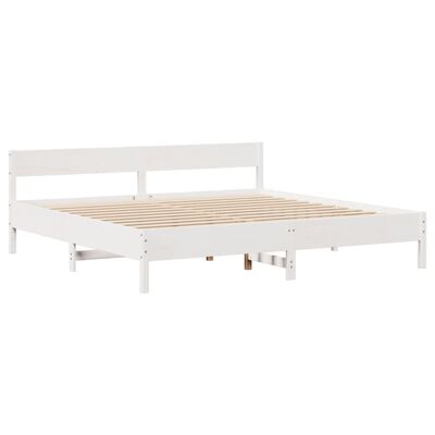 vidaXL Cadre de lit sans matelas blanc 180x200 cm bois massif de pin