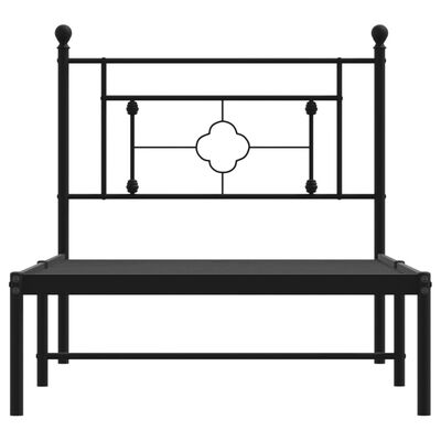 vidaXL Cadre de lit métal sans matelas avec tête de lit noir 100x200cm