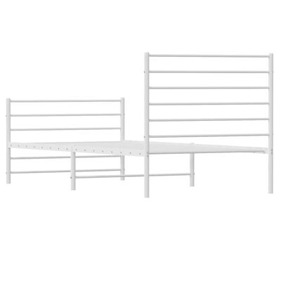 vidaXL Cadre de lit métal sans matelas et pied de lit blanc 100x190 cm