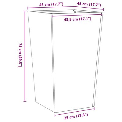 vidaXL Jardinières 2 pcs 45x45x75 cm acier galvanisé