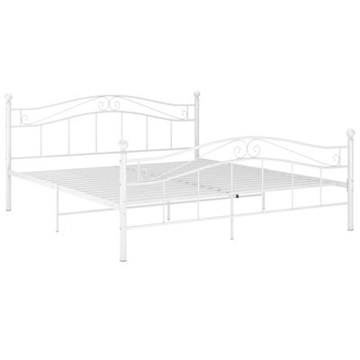 vidaXL Cadre de lit sans matelas blanc métal 160x200 cm