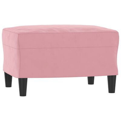 vidaXL Canapé à 3 places avec repose-pieds Rose 180 cm Velours