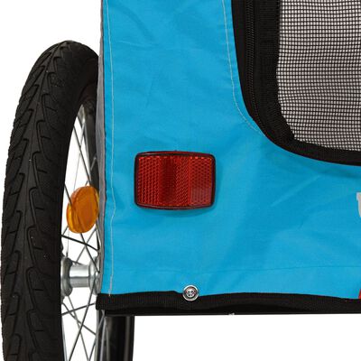 vidaXL Remorque de vélo pour animaux de compagnie bleu et gris